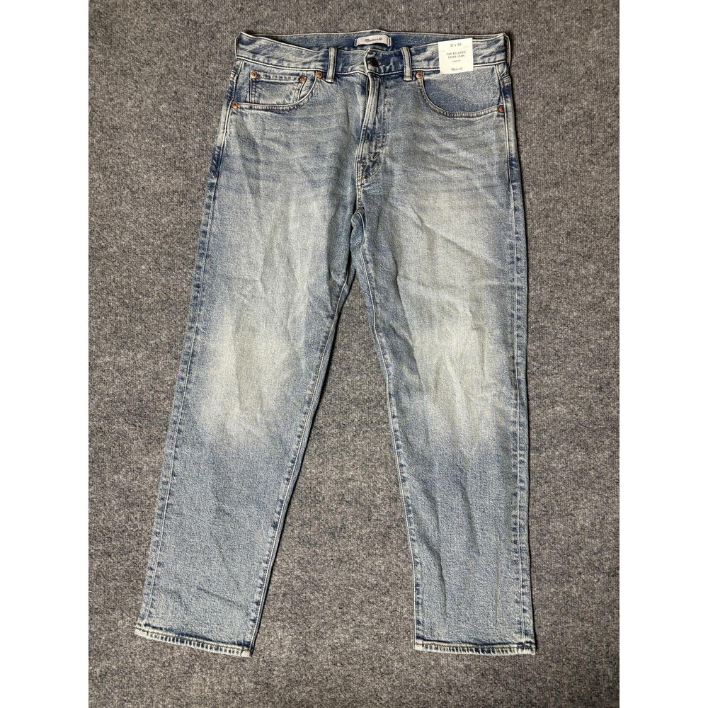 Madewell The Relaxed Taper Jeans Mens 32x30 Blue Light Wash Stretch Denim Casual